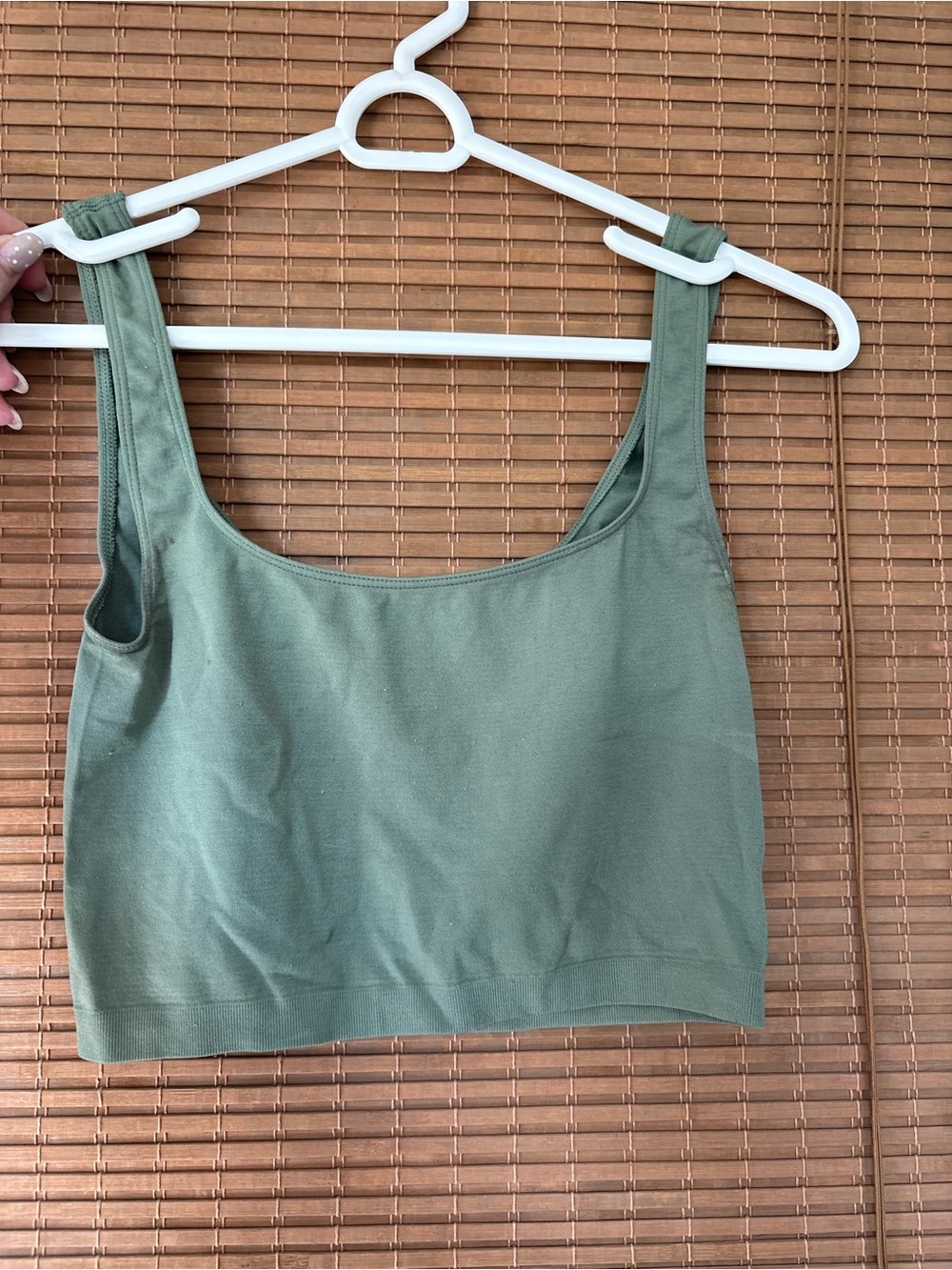 Free People Olive Green Scoop Neck Seamless Bralette